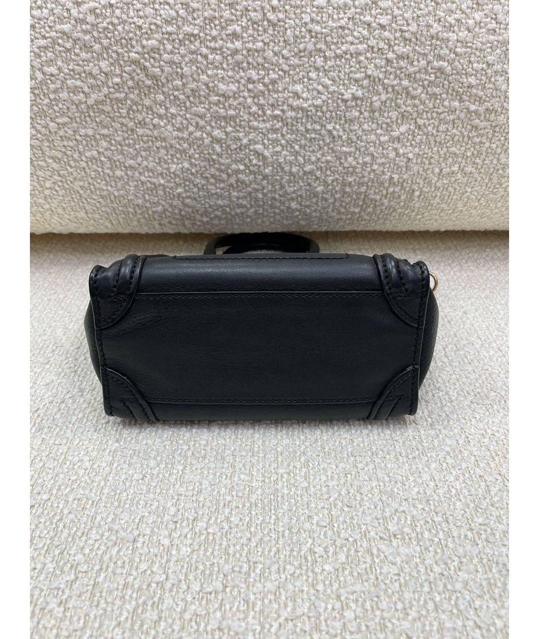 CELINE Черная кожаная сумка с короткими ручками, фото 7