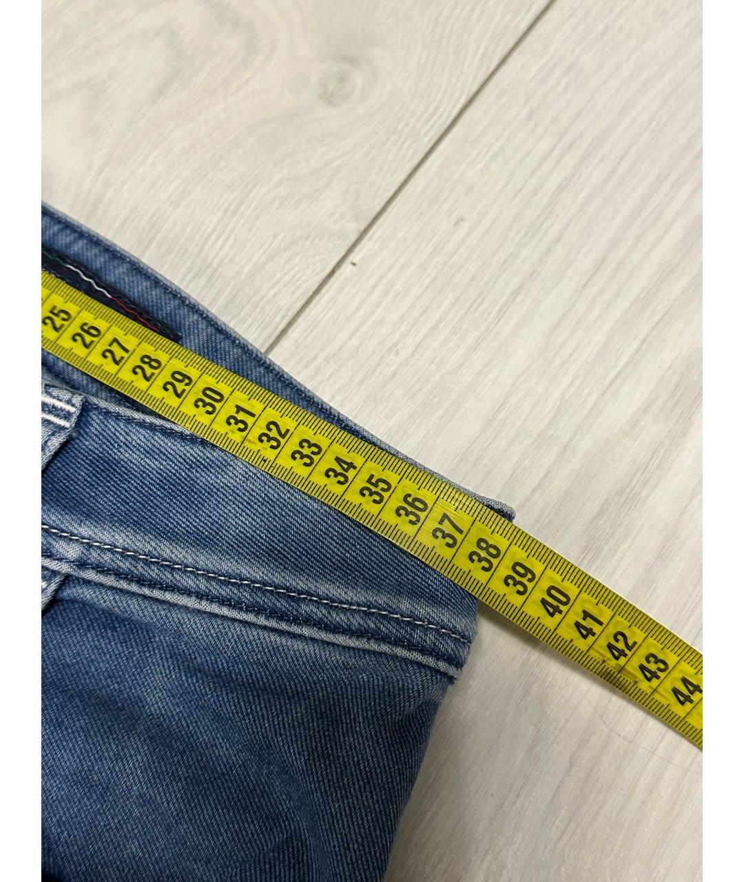 STEFANO RICCI Голубые хлопковые прямые джинсы, фото 6