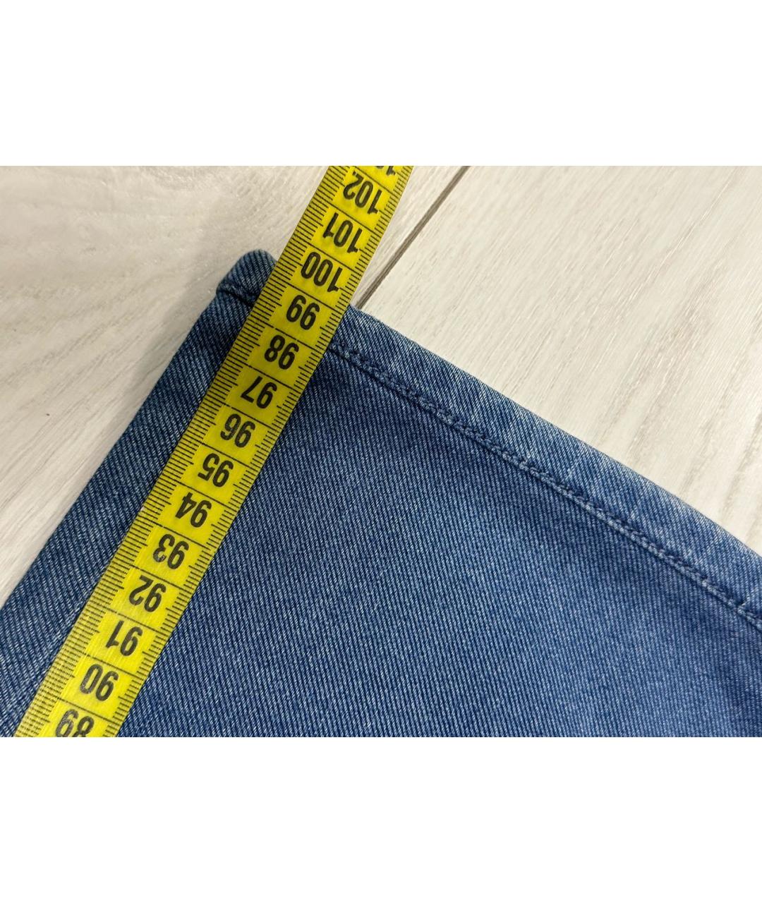 STEFANO RICCI Голубые хлопковые прямые джинсы, фото 7