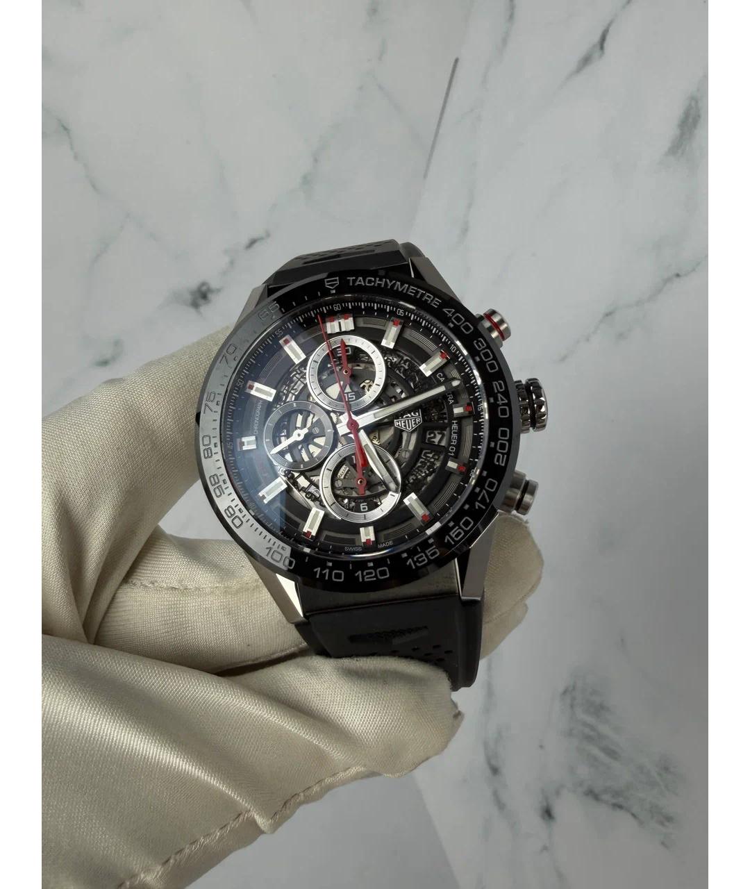 TAG HEUER Черные металлические часы, фото 2