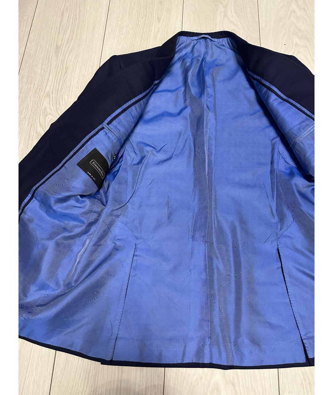 STEFANO RICCI Темно-синий пиджак, фото 3