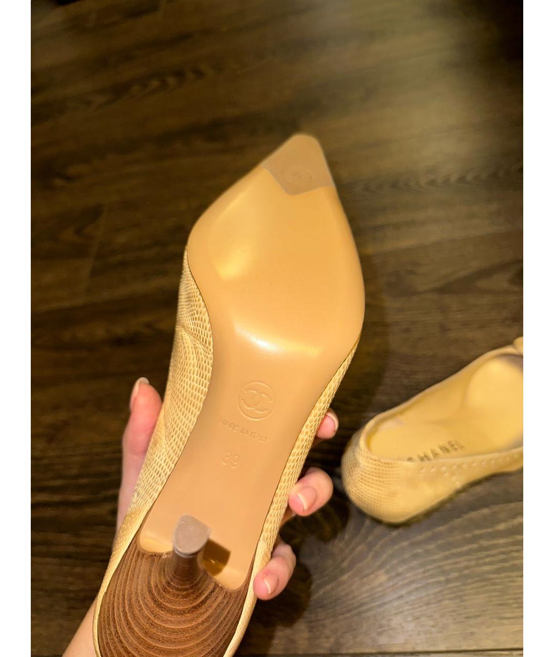 CHANEL Бежевые туфли, фото 5