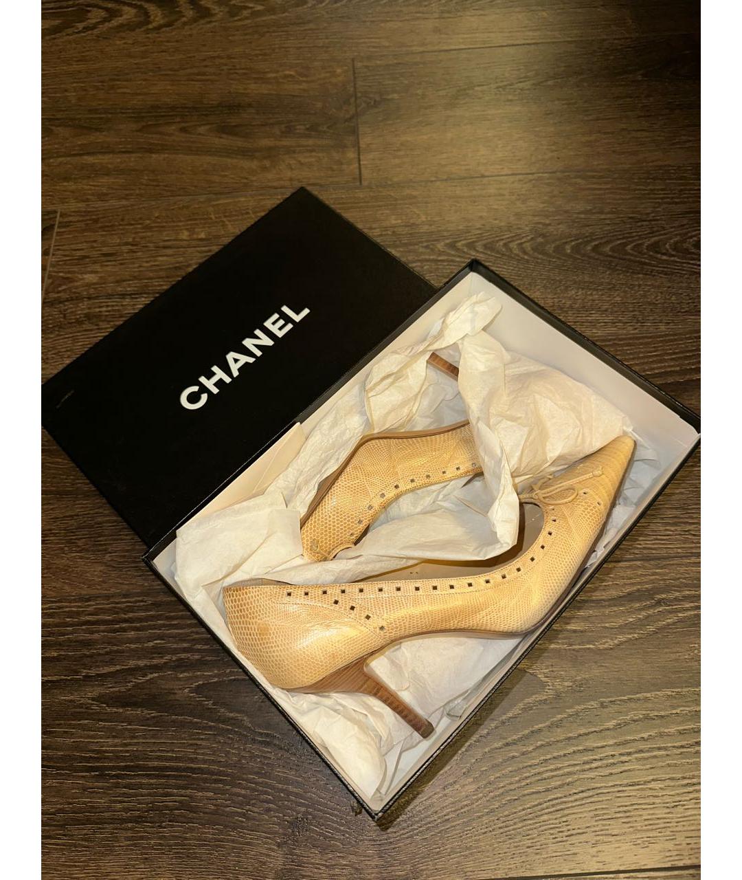 CHANEL Бежевые туфли, фото 6