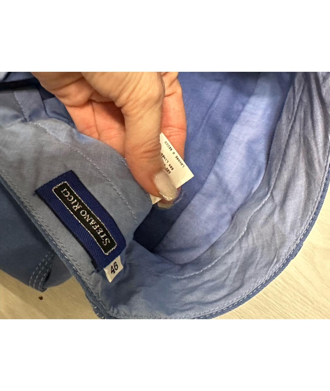 STEFANO RICCI Синие повседневные брюки, фото 3