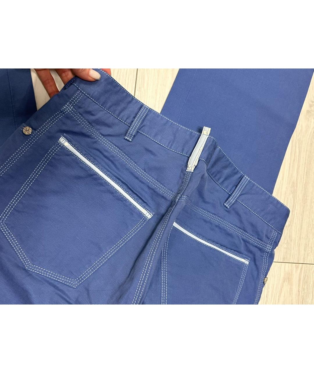 STEFANO RICCI Синие повседневные брюки, фото 4