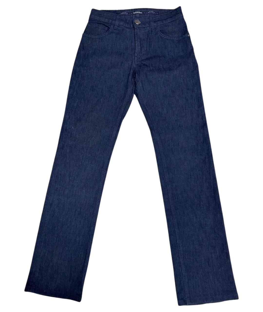 STEFANO RICCI Темно-синие прямые джинсы, фото 1