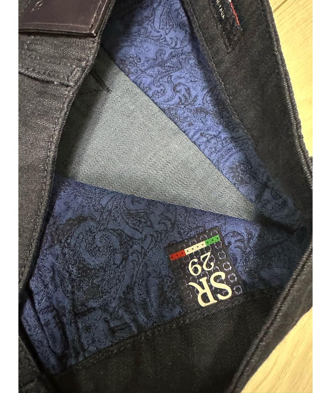 STEFANO RICCI Темно-синие прямые джинсы, фото 3