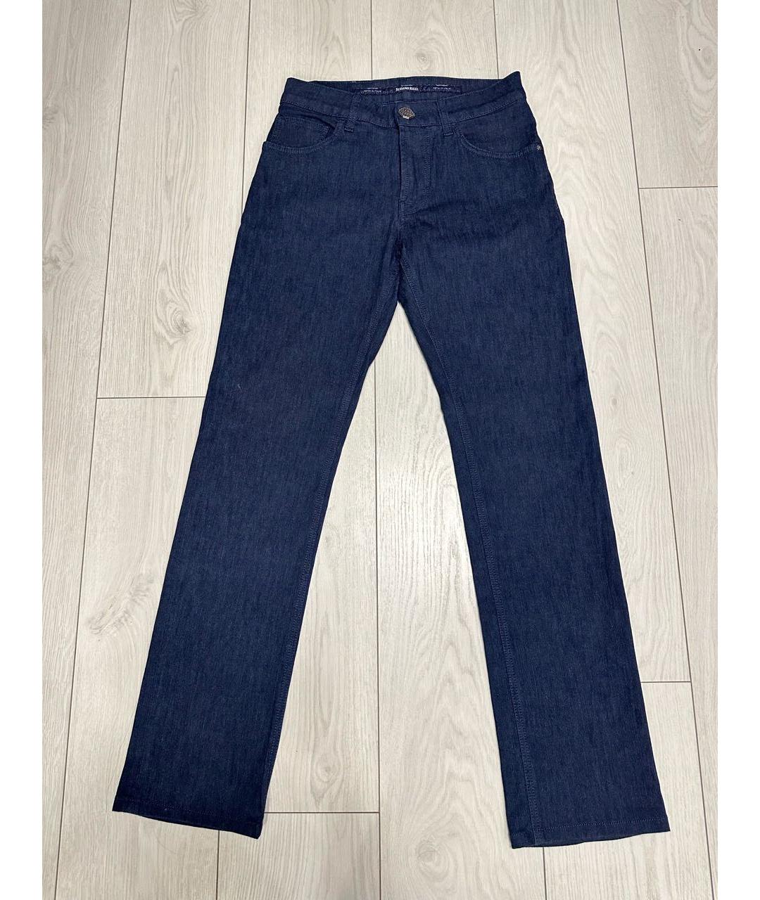 STEFANO RICCI Темно-синие прямые джинсы, фото 5