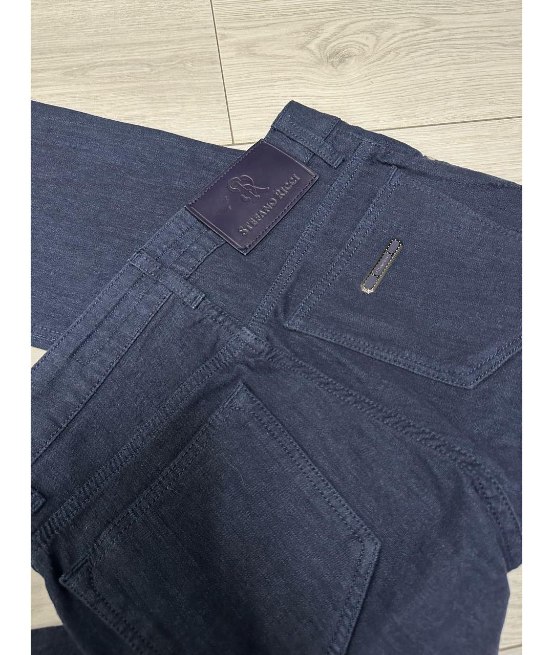 STEFANO RICCI Темно-синие прямые джинсы, фото 4