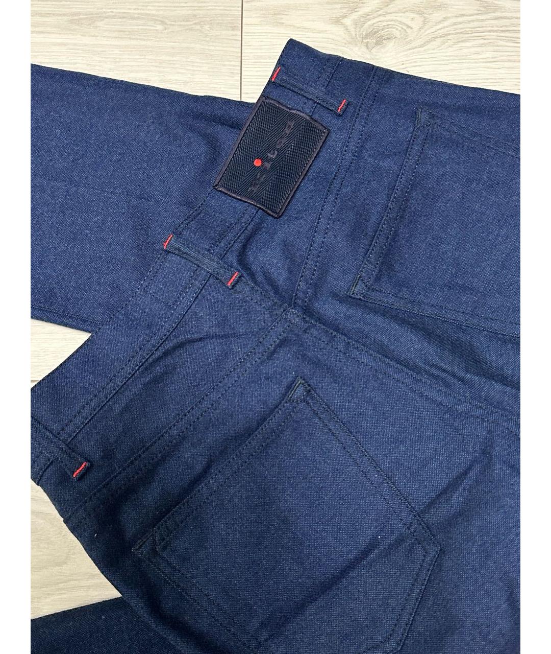 KITON Темно-синие шерстяные повседневные брюки, фото 4