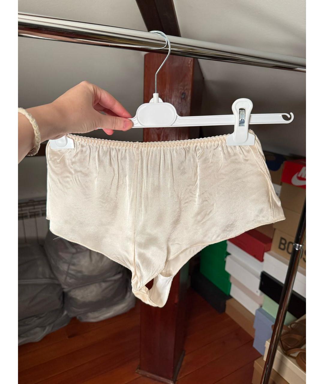 MIU MIU Белые шелковые шорты, фото 6
