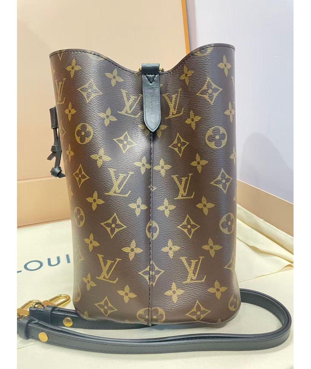 LOUIS VUITTON Коричневая кожаная сумка через плечо, фото 5