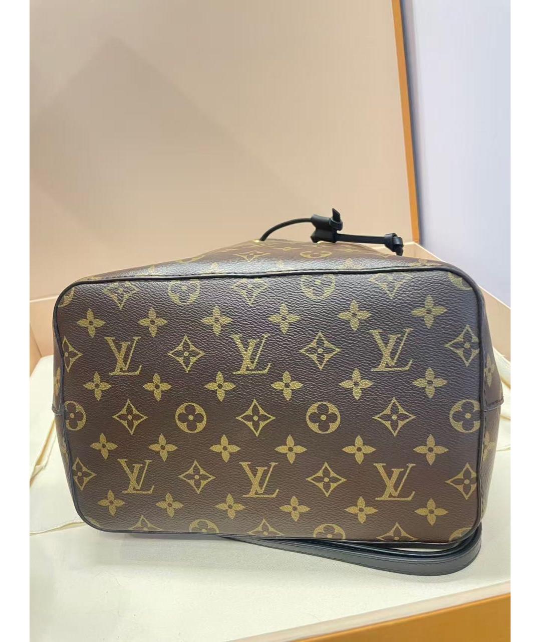 LOUIS VUITTON Коричневая кожаная сумка через плечо, фото 6