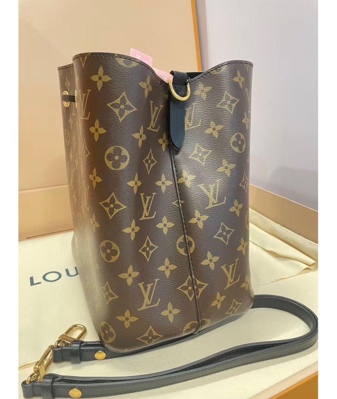 LOUIS VUITTON Коричневая кожаная сумка через плечо, фото 4
