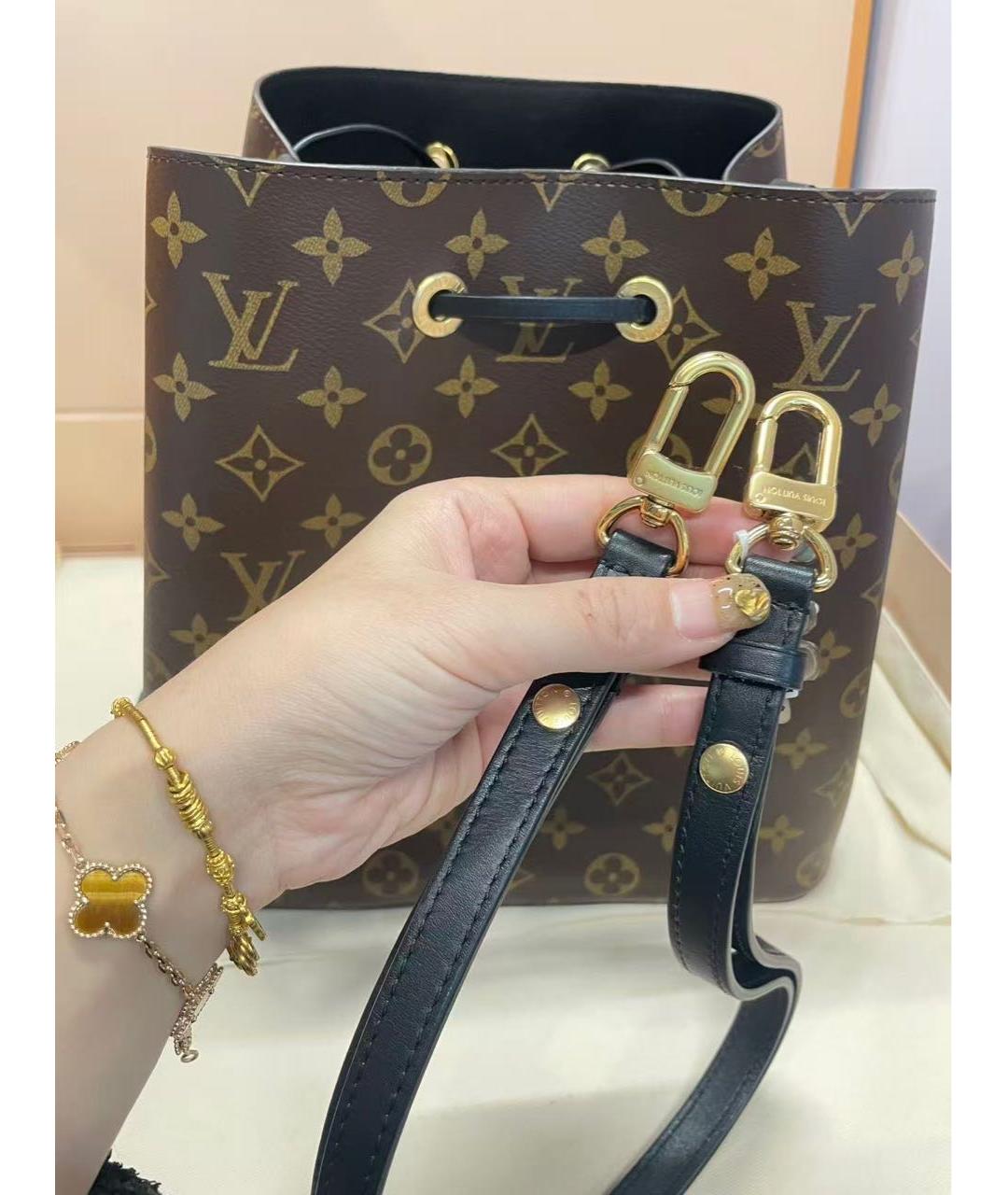 LOUIS VUITTON Коричневая кожаная сумка через плечо, фото 8