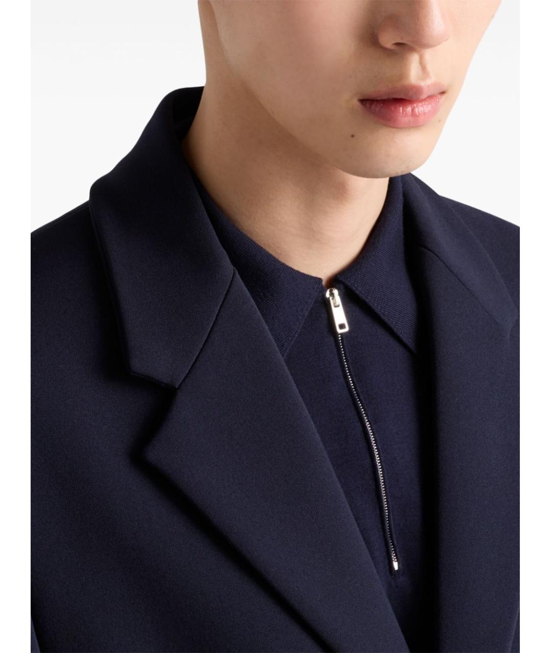PRADA Темно-синее поло с длинным рукавом, фото 3