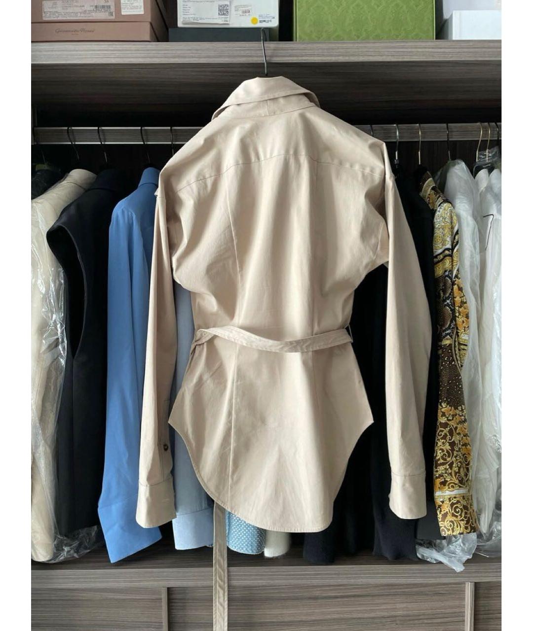 BOTTEGA VENETA Бежевая хлопковая рубашка, фото 2