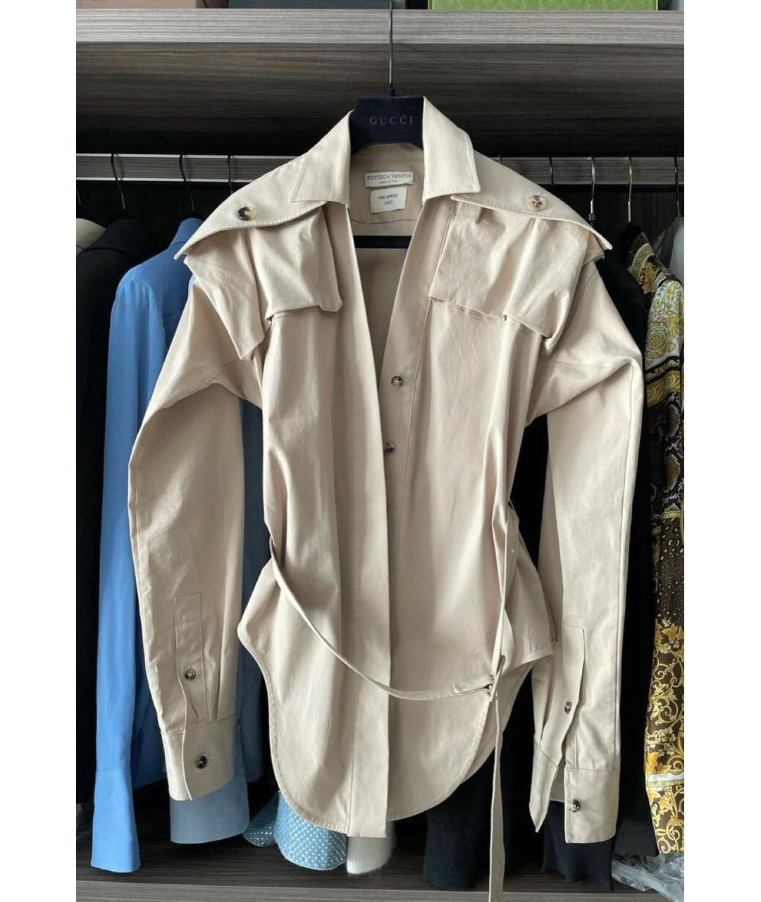 BOTTEGA VENETA Бежевая хлопковая рубашка, фото 7