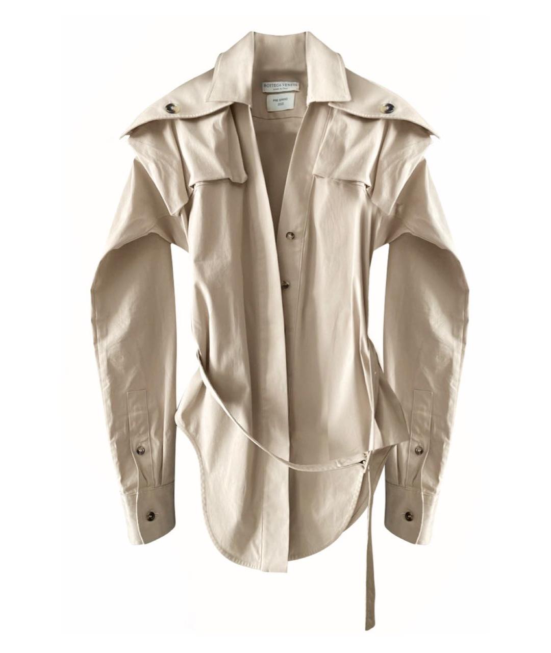 BOTTEGA VENETA Бежевая хлопковая рубашка, фото 1