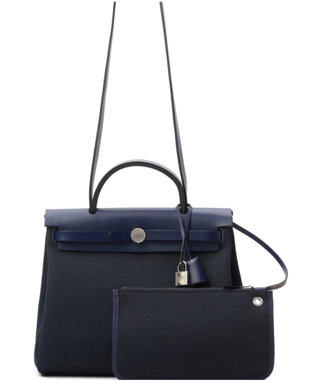 HERMES Синяя тканевая сумка через плечо, фото 8