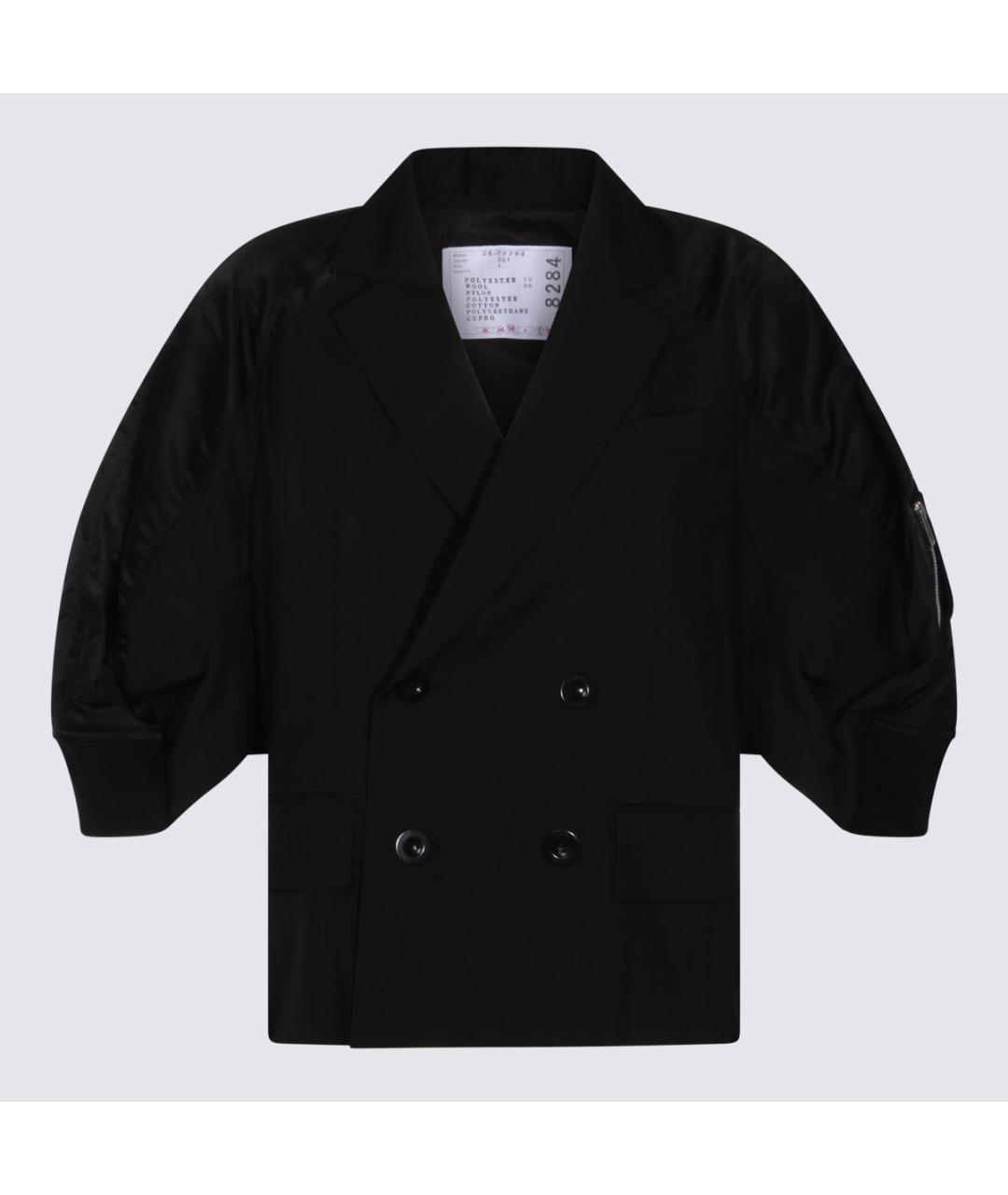 SACAI Черная полиамидовая куртка, фото 4