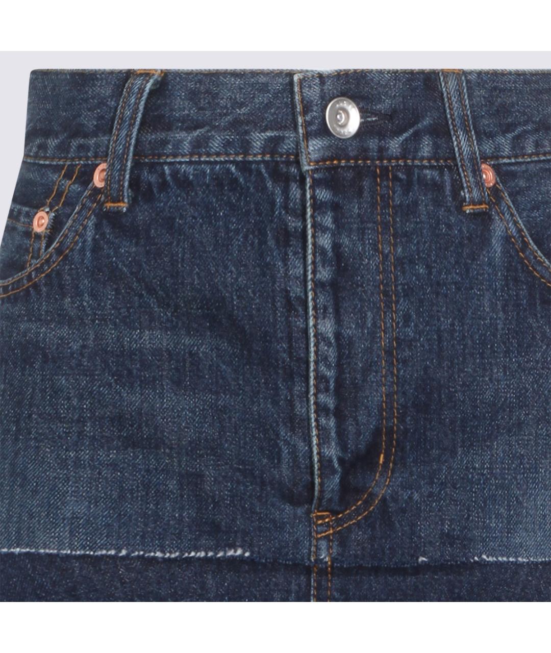 SACAI Синяя хлопковая юбка миди, фото 3