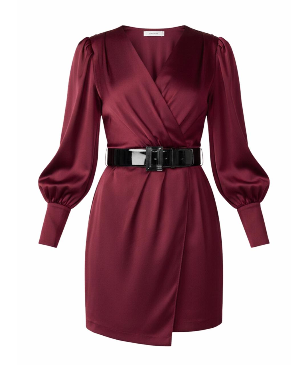 KARL LAGERFELD Бордовое полиэстеровое коктейльное платье, фото 1