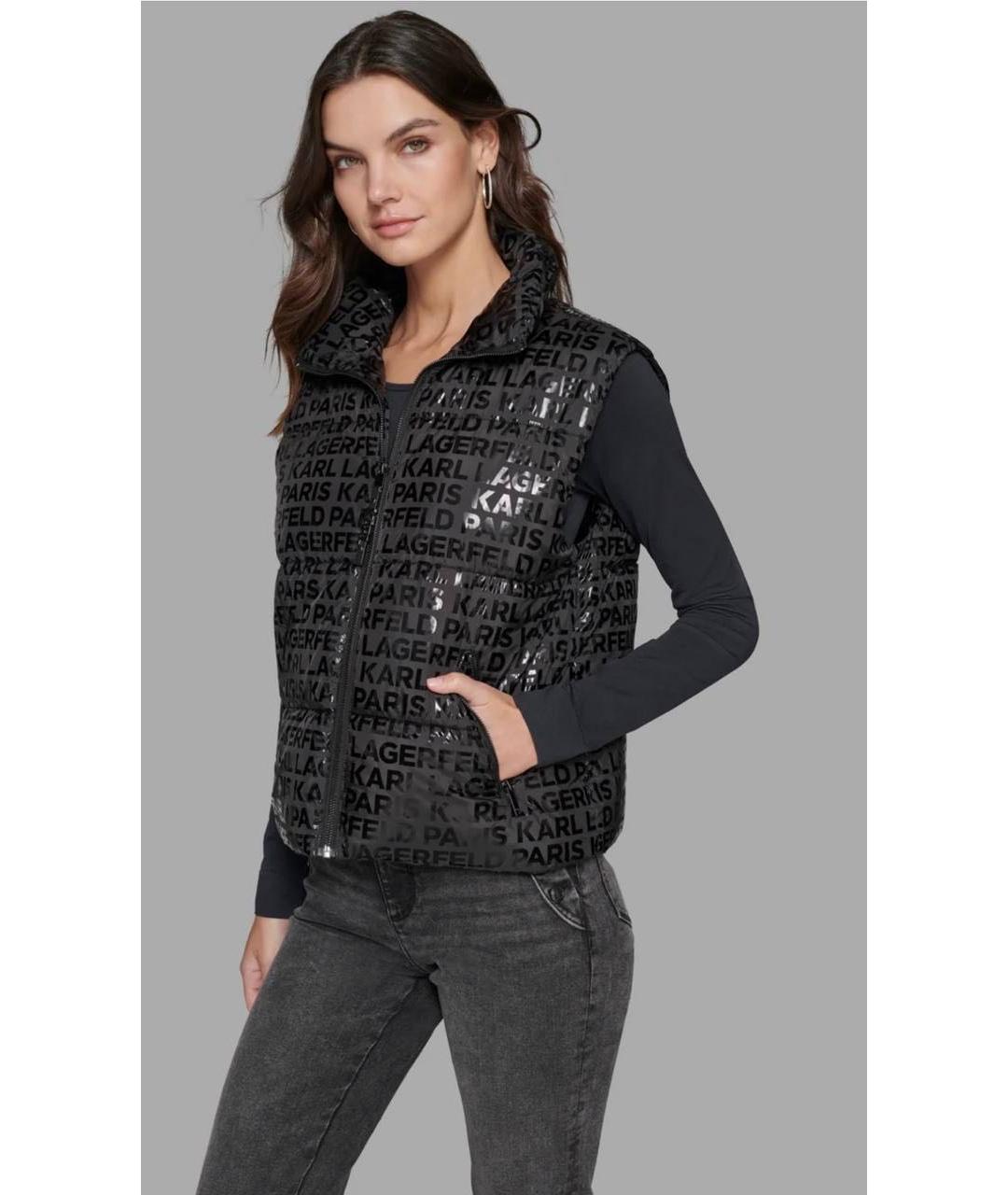 KARL LAGERFELD Черный полиэстеровый жилет, фото 2