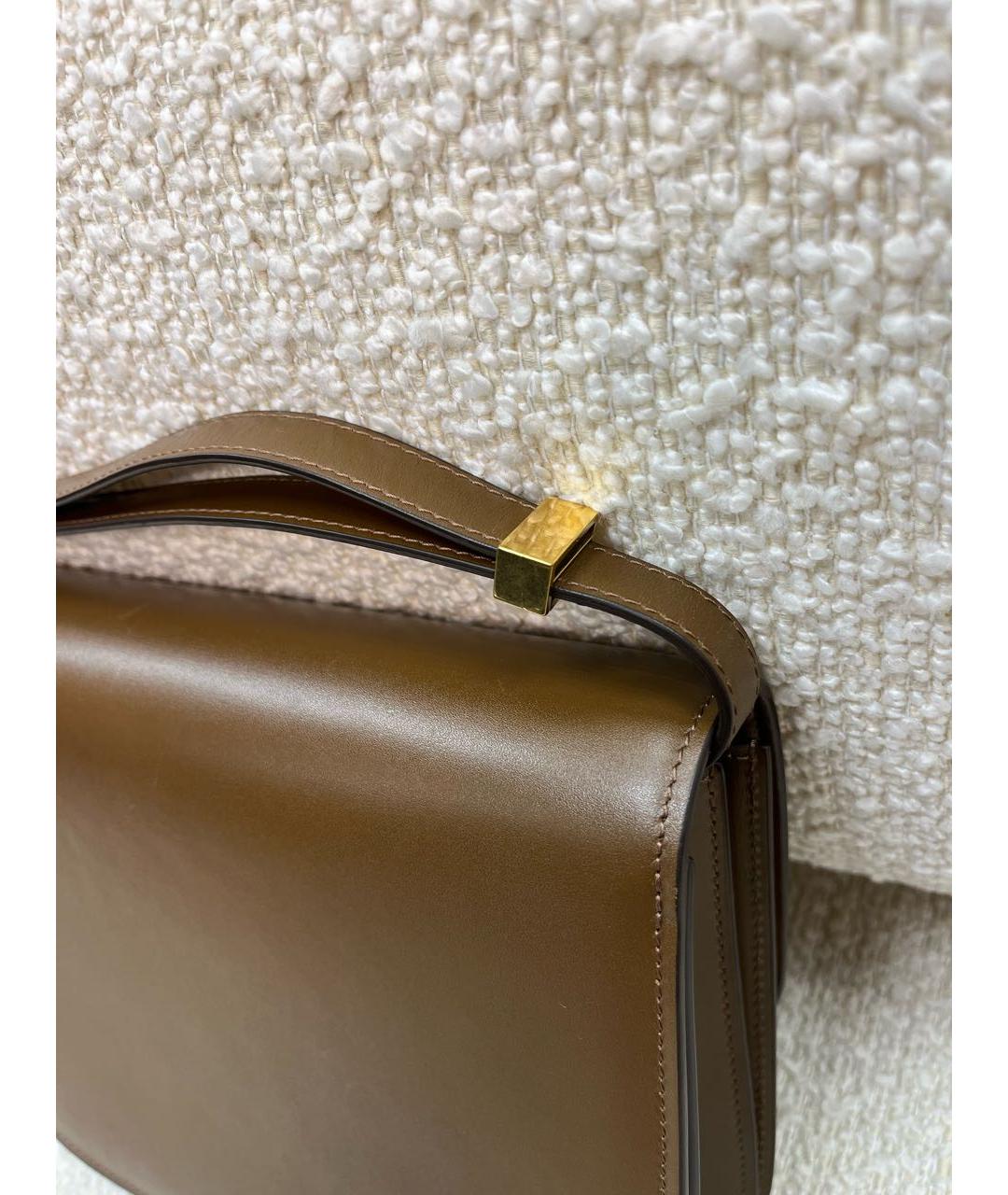 CELINE Коричневая кожаная сумка с короткими ручками, фото 8
