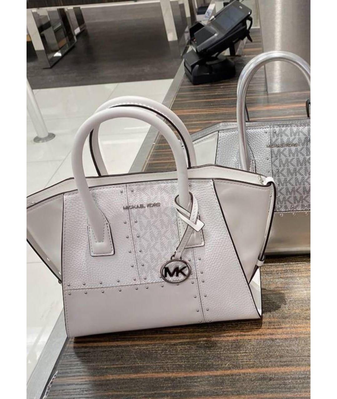 MICHAEL KORS Белая кожаная сумка с короткими ручками, фото 2