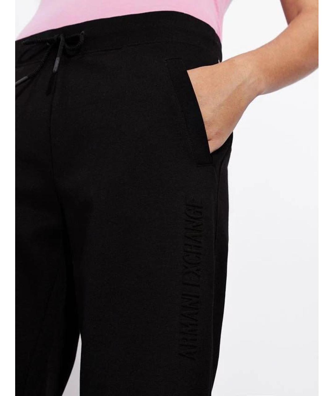 ARMANI EXCHANGE Черные полиэстеровые спортивные брюки и шорты, фото 3