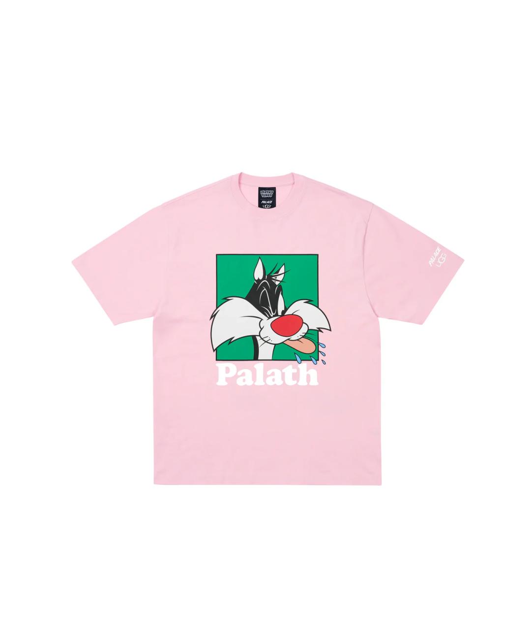 PALACE Розовая хлопковая футболка, фото 1