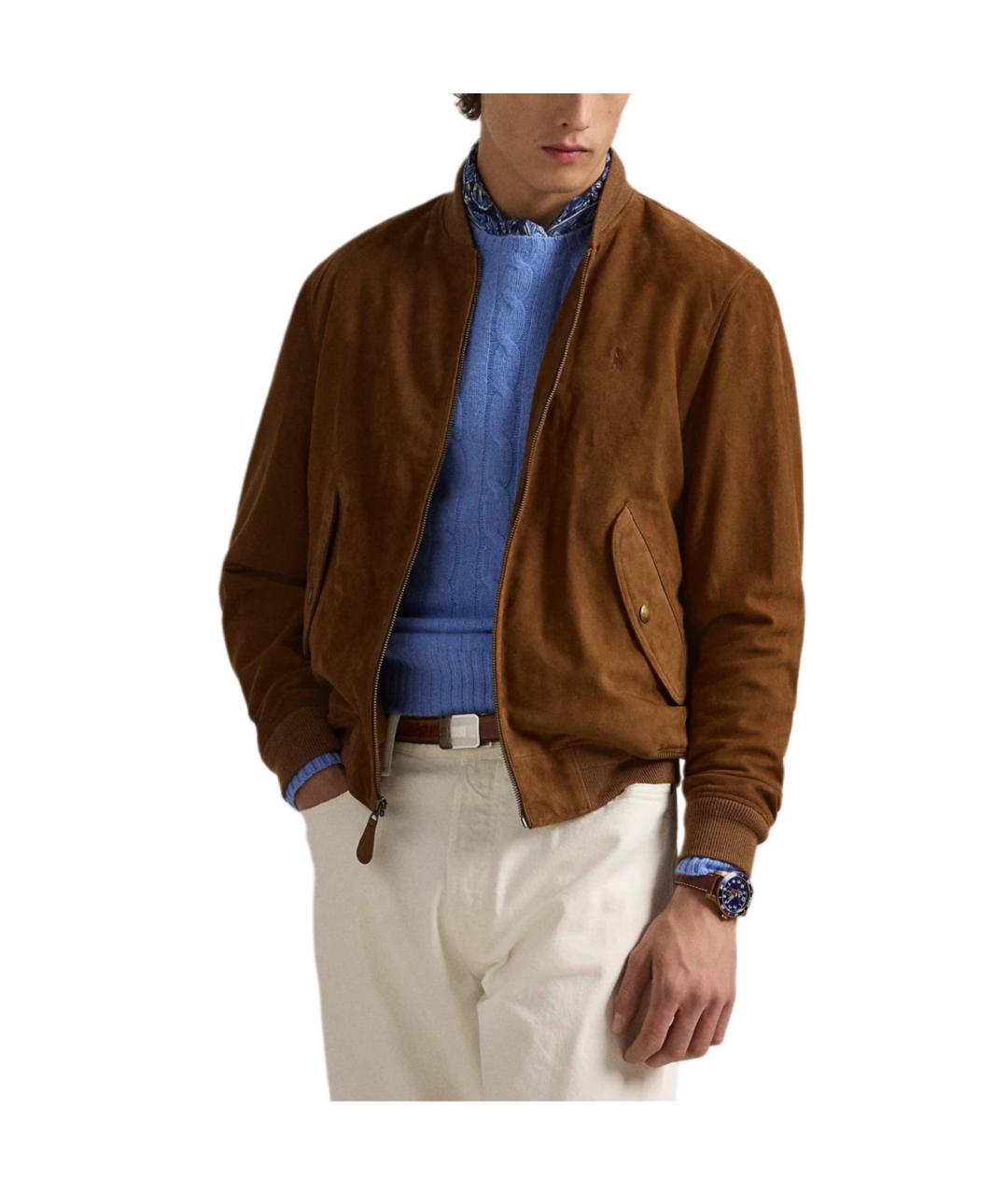 POLO RALPH LAUREN Коричневая замшевая куртка, фото 2