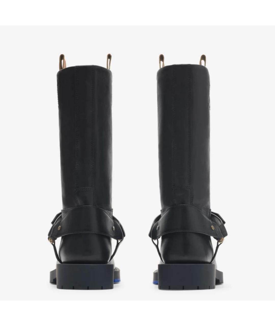 BURBERRY Черные кожаные ботинки, фото 4