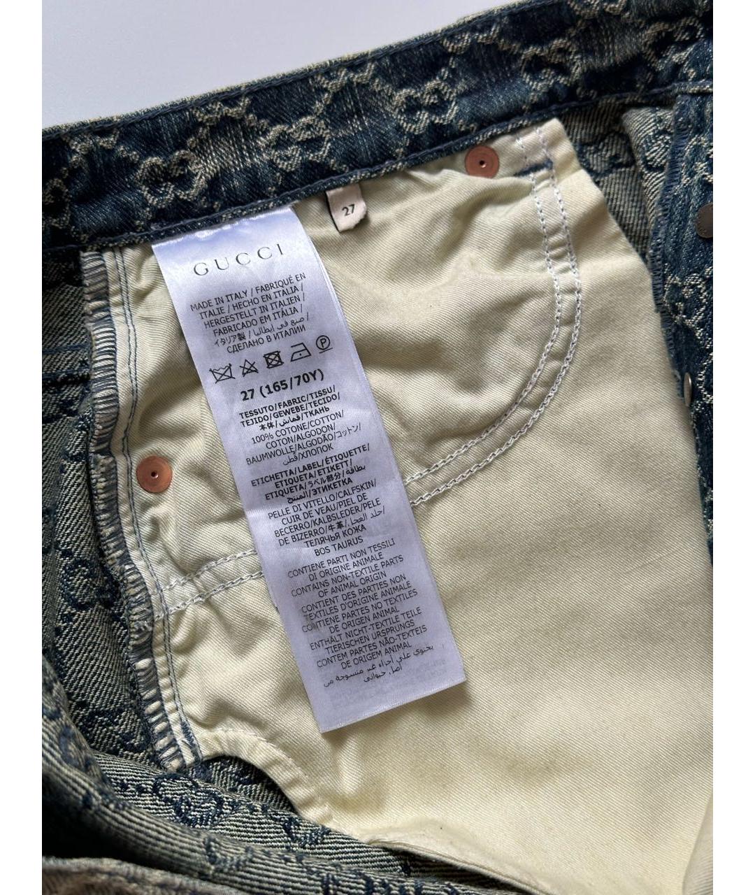 GUCCI Хлопковые прямые джинсы, фото 6