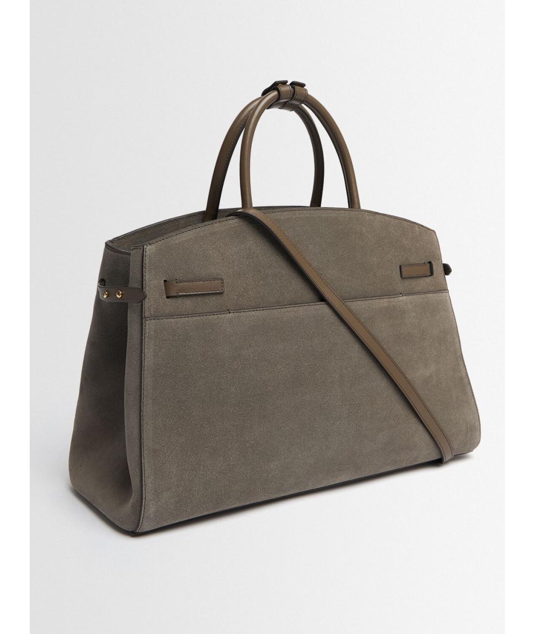 DEMELLIER Коричневая замшевая сумка тоут, фото 3