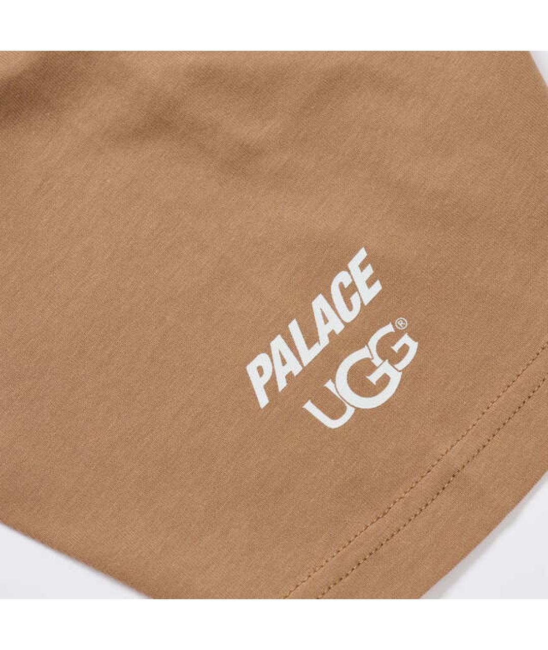 PALACE Коричневая хлопковая футболка, фото 2