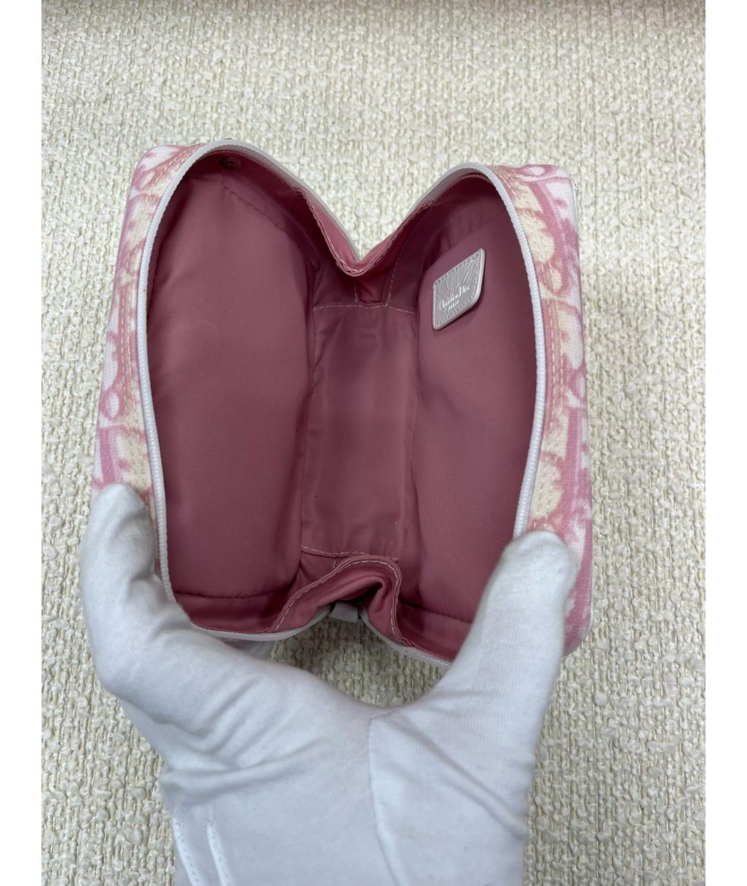 CHRISTIAN DIOR Розовая тканевая сумка с короткими ручками, фото 4