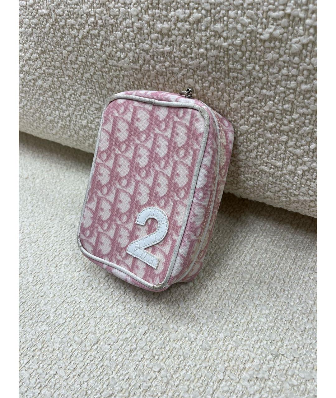 CHRISTIAN DIOR Розовая тканевая сумка с короткими ручками, фото 5