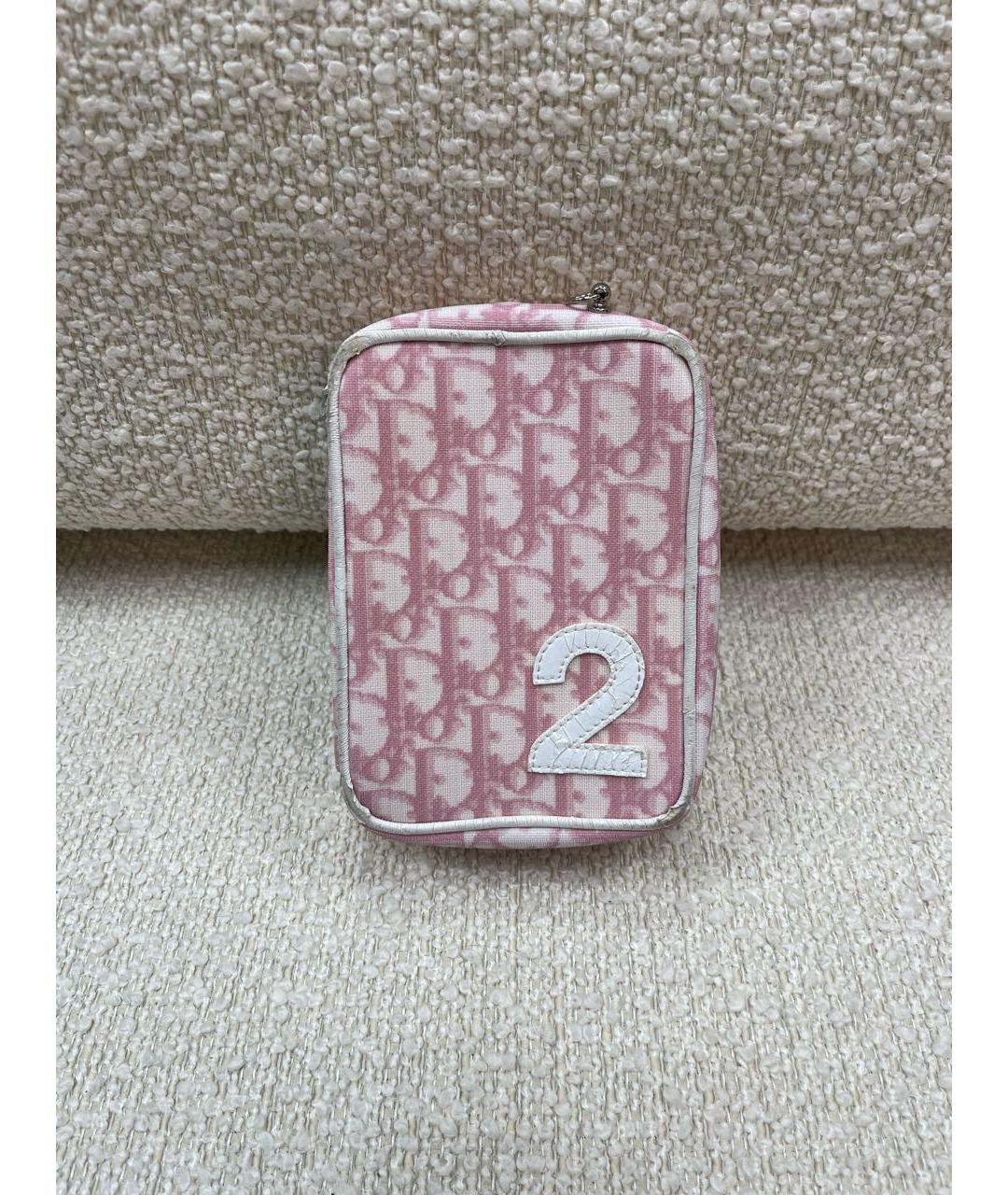 CHRISTIAN DIOR Розовая тканевая сумка с короткими ручками, фото 7