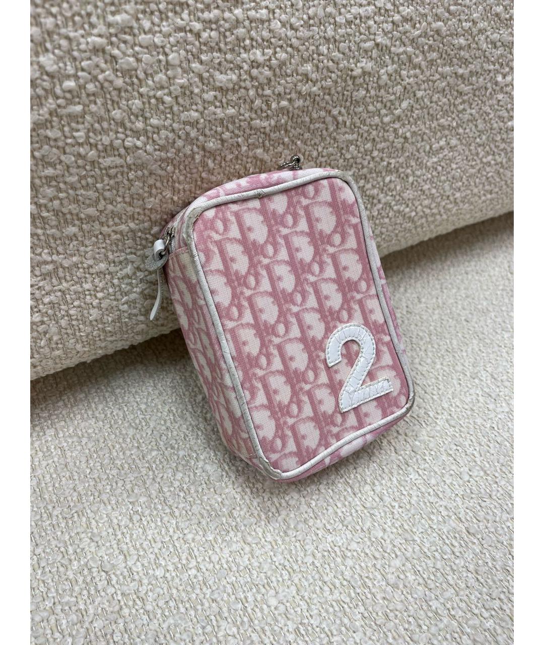 CHRISTIAN DIOR Розовая тканевая сумка с короткими ручками, фото 2