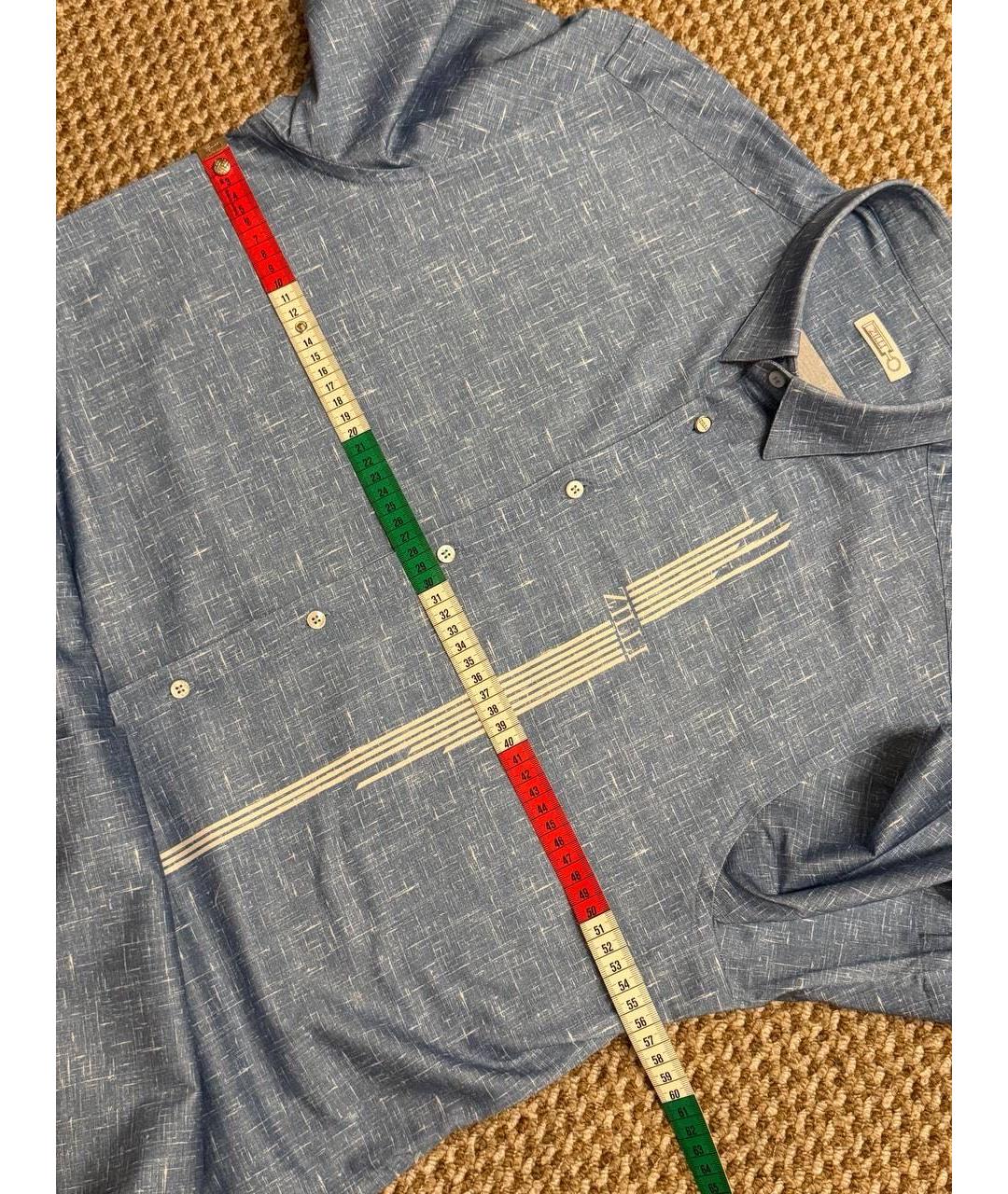 ZILLI Голубая хлопковая кэжуал рубашка, фото 7