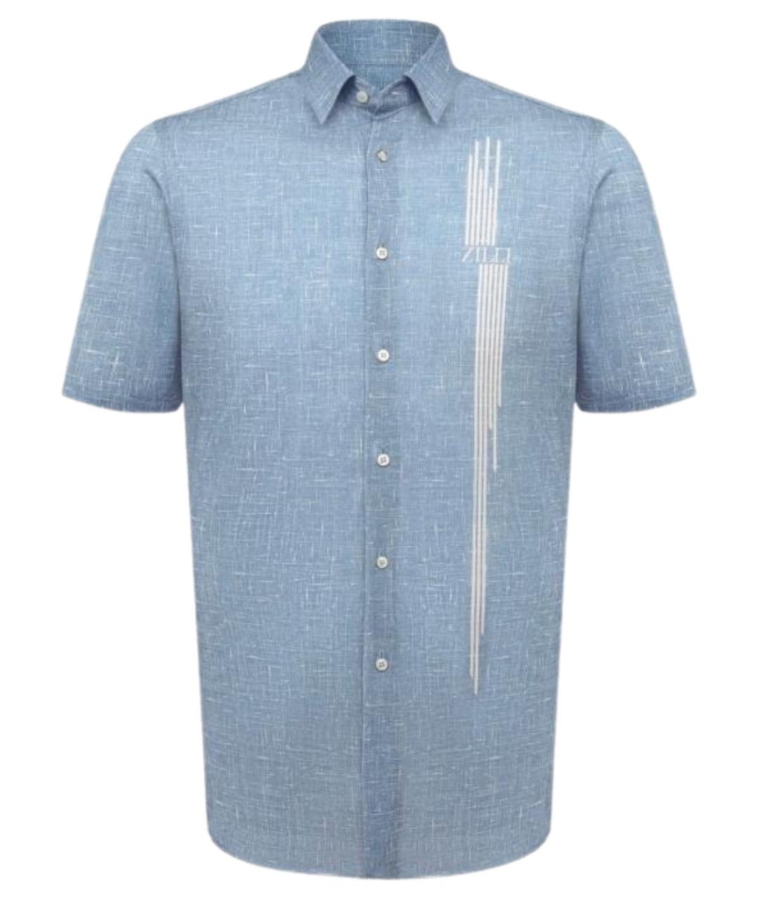 ZILLI Голубая хлопковая кэжуал рубашка, фото 1