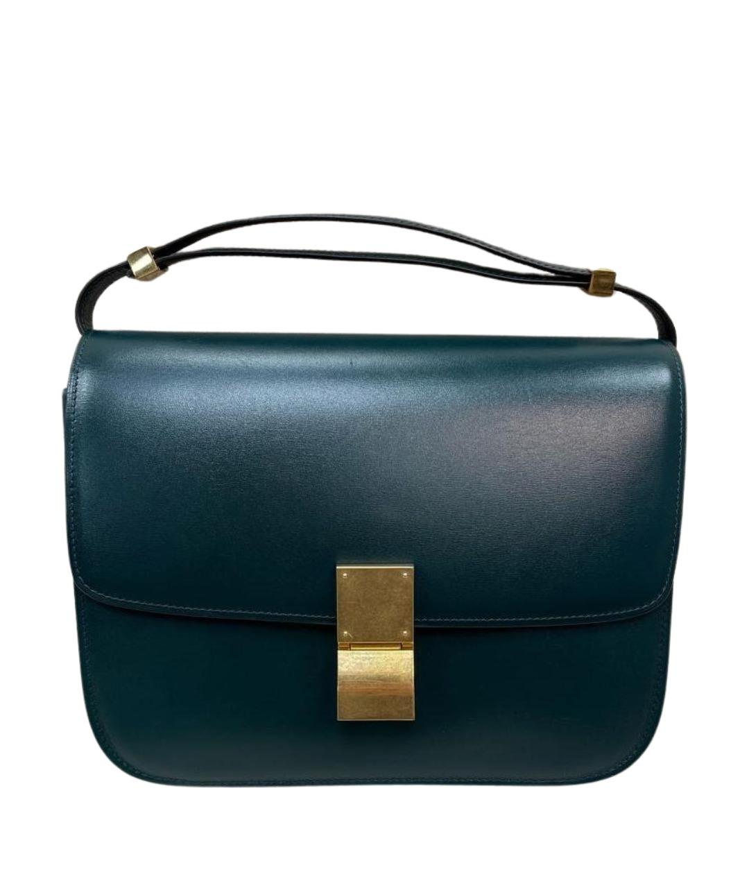 CELINE Зеленая кожаная сумка с короткими ручками, фото 1