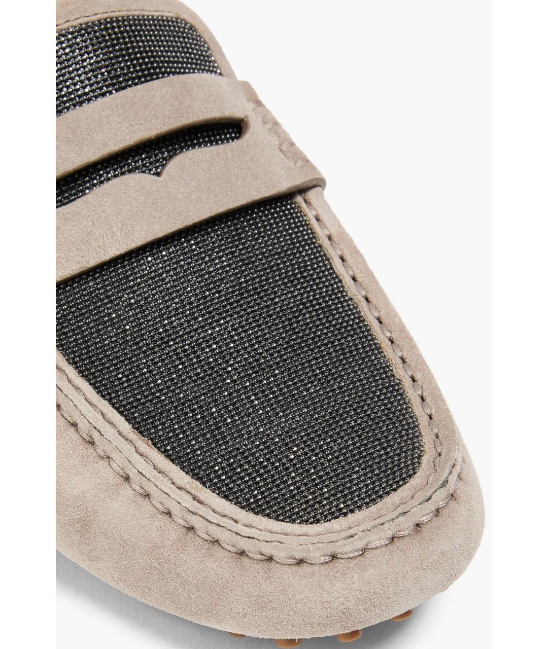 BRUNELLO CUCINELLI Серые замшевые мюли, фото 4