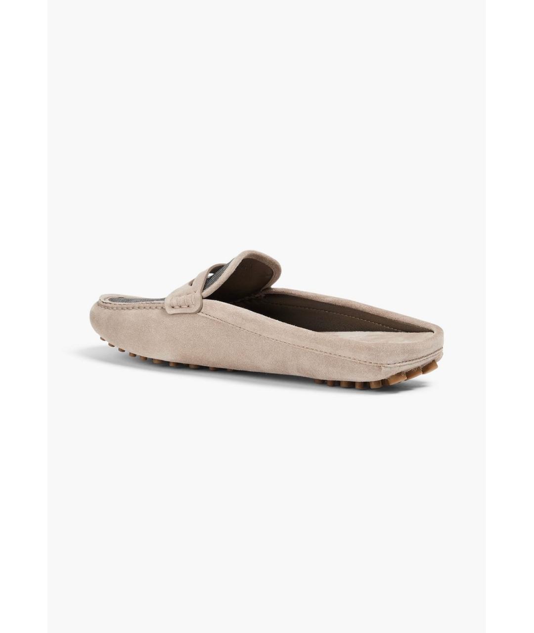 BRUNELLO CUCINELLI Серые замшевые мюли, фото 3