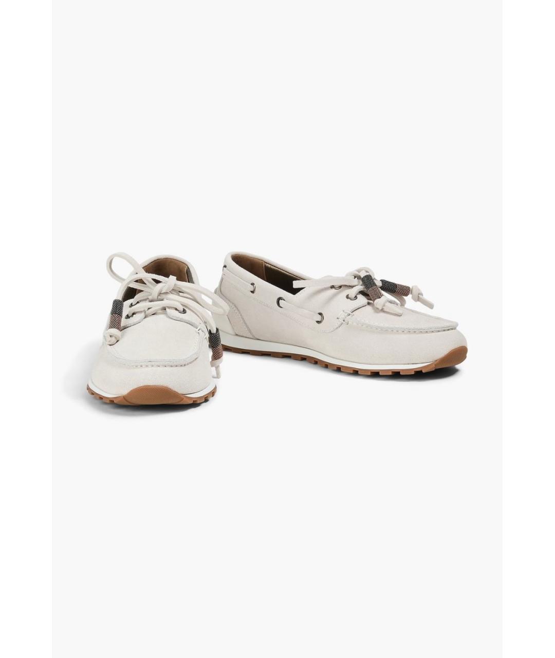 BRUNELLO CUCINELLI Серые замшевые мокасины, фото 2