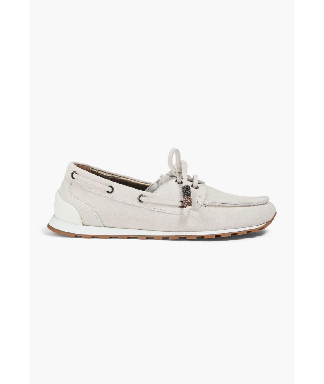 BRUNELLO CUCINELLI Серые замшевые мокасины, фото 5