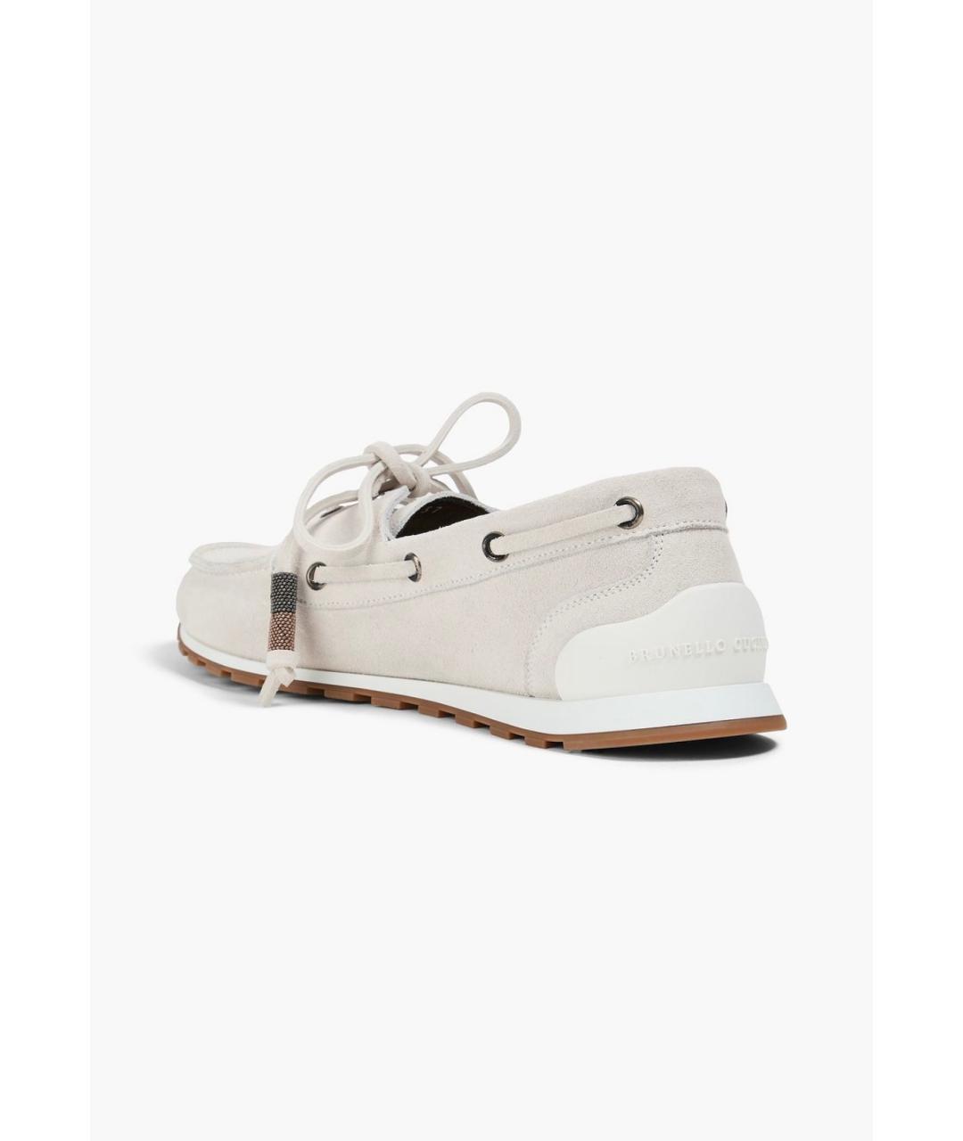 BRUNELLO CUCINELLI Серые замшевые мокасины, фото 4