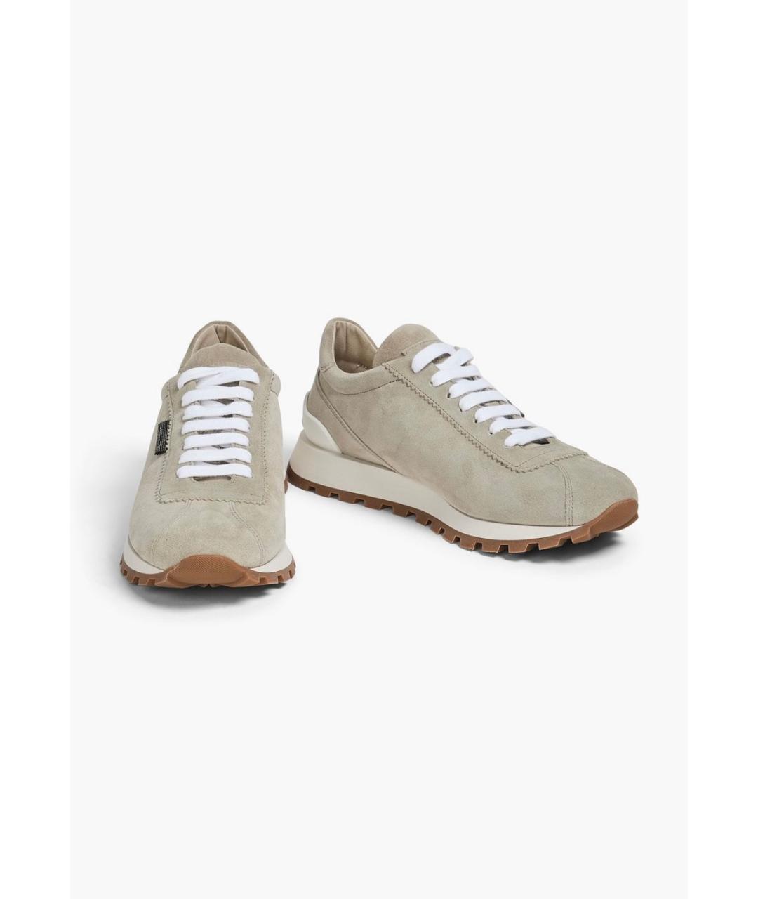 BRUNELLO CUCINELLI Серые замшевые кроссовки, фото 2